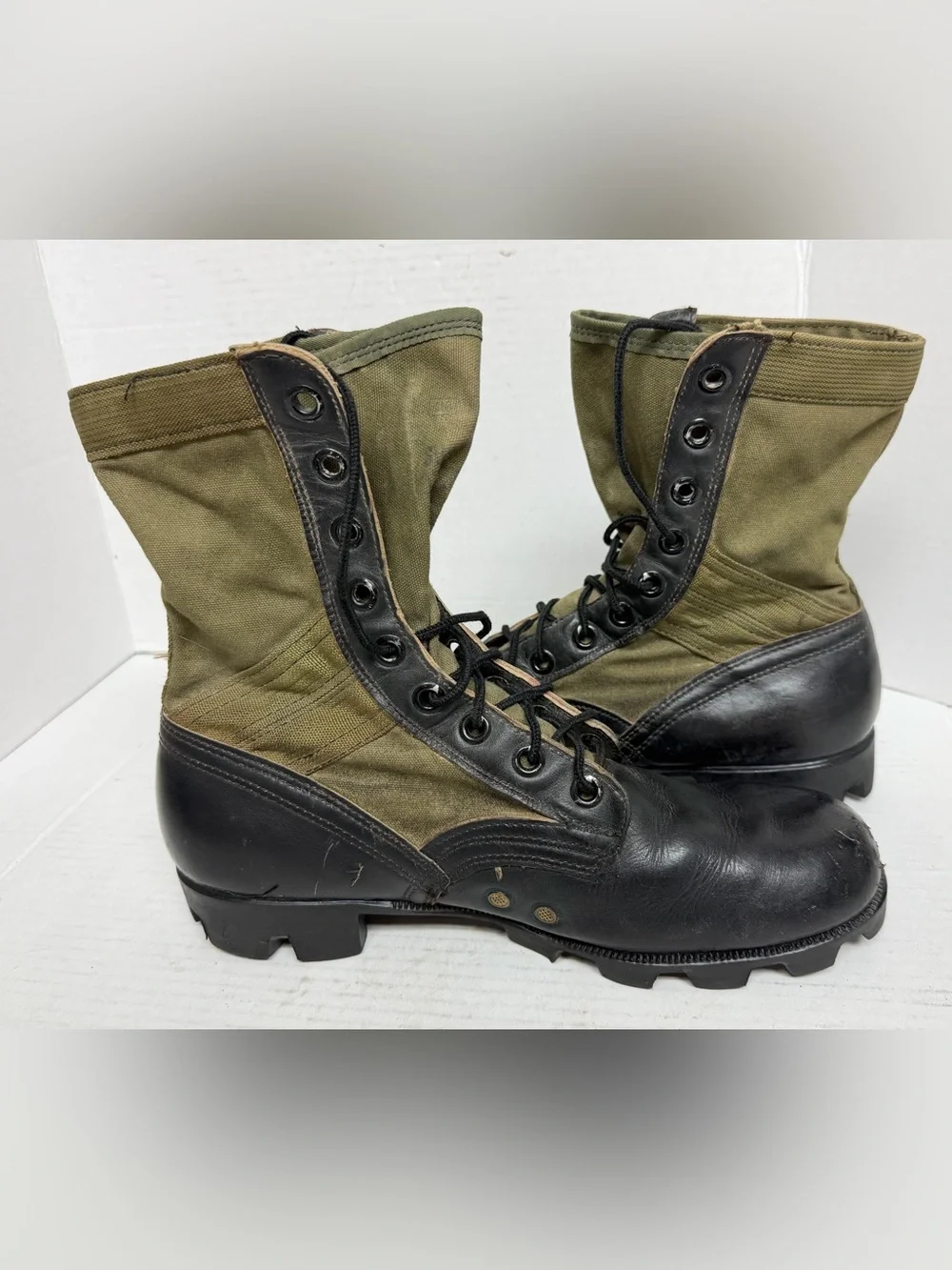 Vintage US Military Jungle Boots Spike Protector Size 9R Addison RARE